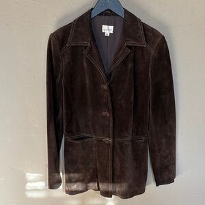 Sundance Dark Brown Suede Blazer )size S)